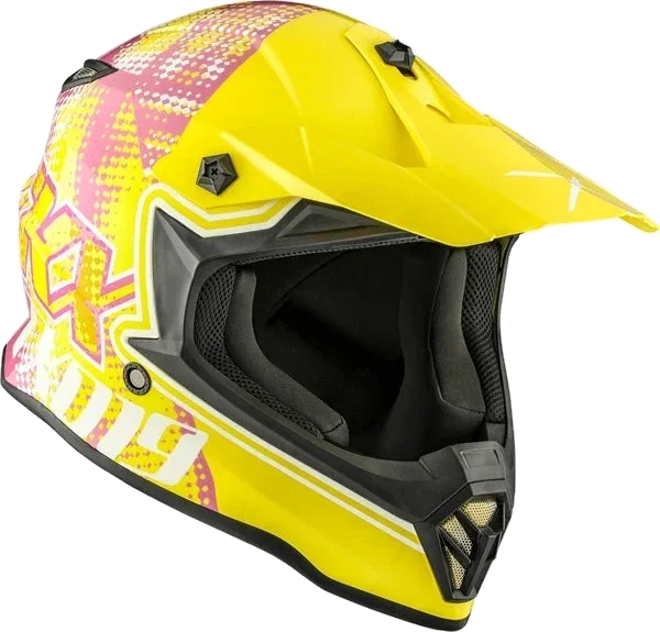CKX Youth Gleam TX019Y Off-Road Helmet, glossy yellow pink