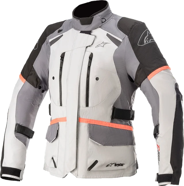 Alpinestars Stella Andes v3 Drystar Textile Ladies Jacket - Grey / Dark Grey / Black / Coral .