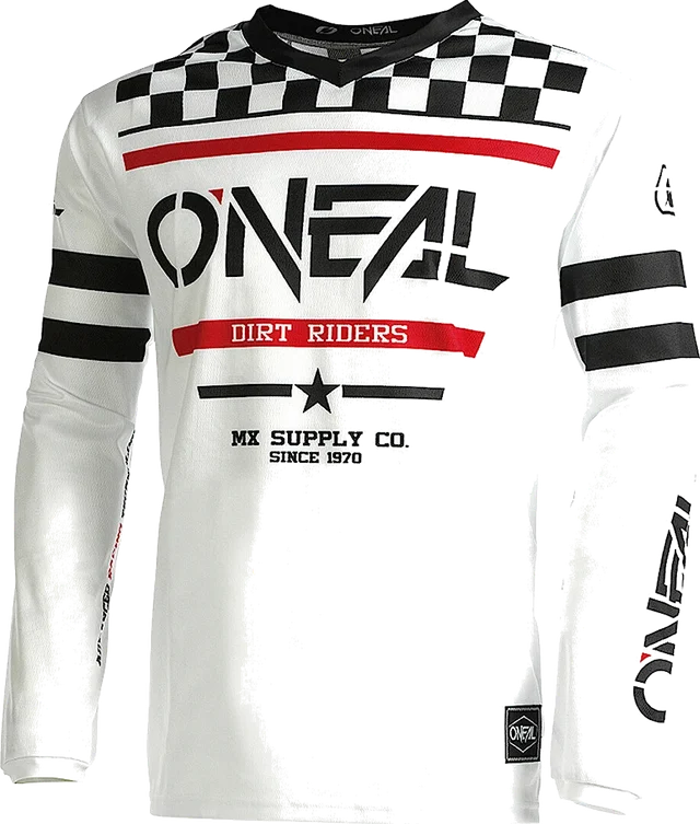 O'Neal Oneal Element Squadron V.22 Motocross Jersey, white/black/red