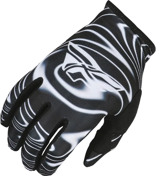 Fly Racing Lite Warped Youth Gloves, Black/White
