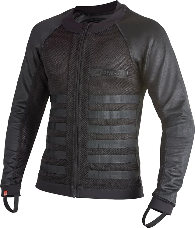 Pando Moto COMMANDO UH BLACK - Men's Light-Weight Motorcycle Jacket, Black