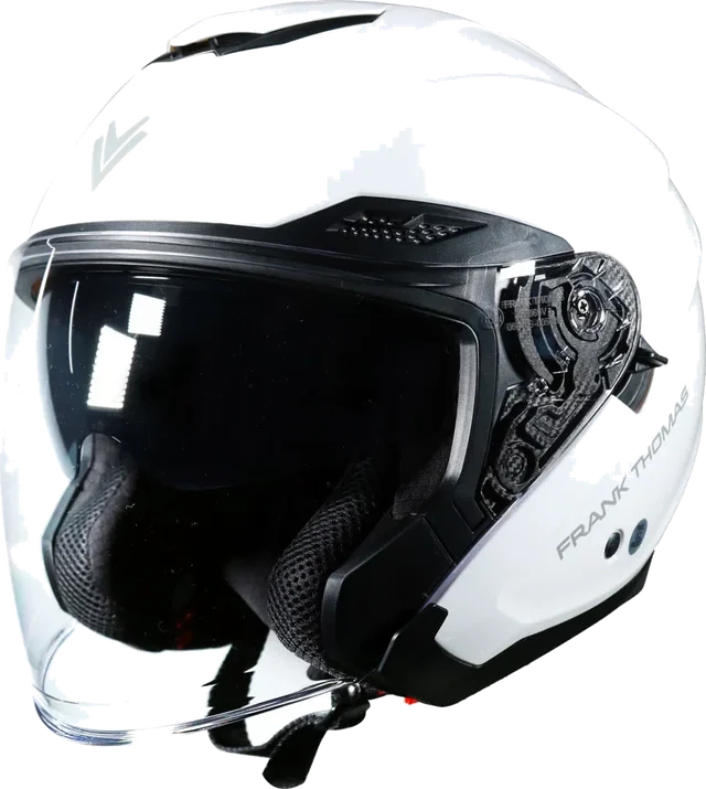 Frank Thomas FTD40 Open Face Helmet White, White