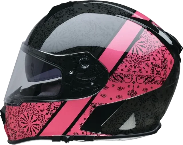 Z1R Warrant Pac Full Face Helmet, Black, Pink