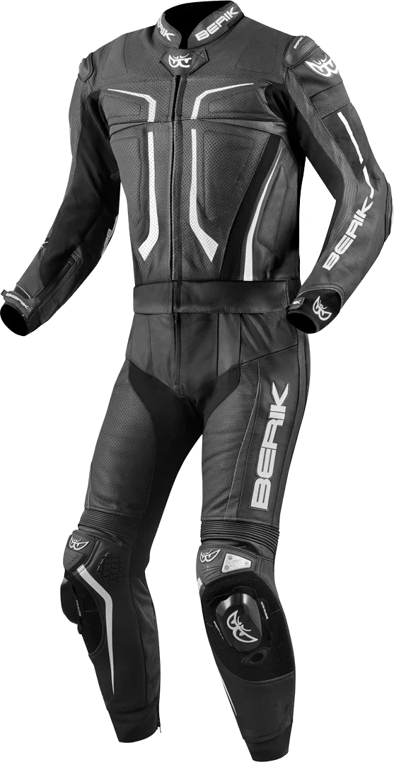 Berik Flumatic Evo Two Piece Motorcycle Leather Suit, black/white