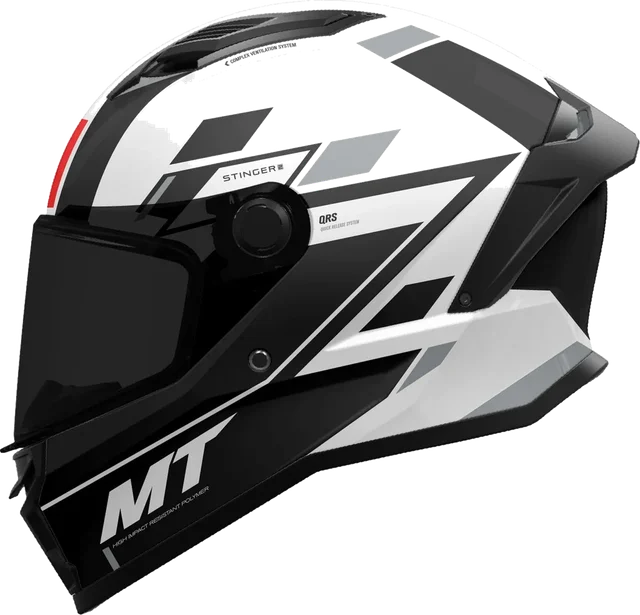 MT Stinger 2 Zivze Helmet Black White Blue, Black / Grey