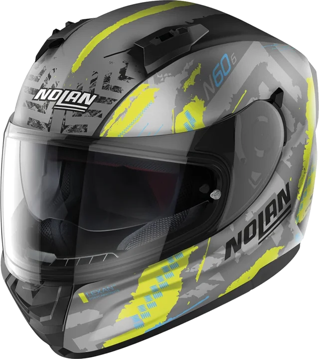 Nolan N60-6 Wheelspin Helmet, grey matt/yellow