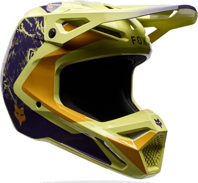 Fox V1 Image Print Helmet Pear Yellow