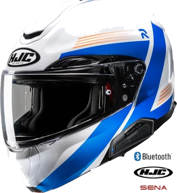 HJC RPHA 91 Bluetooth Helmet Abbes MC-27SF 11b Installed