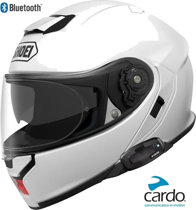Shoei Neotec 3 Bluetooth Helmet Gloss White Cardo Freecom 4X