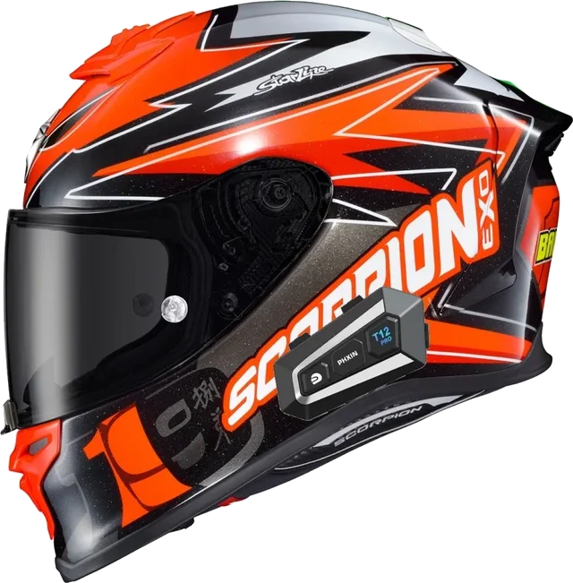 Scorpion EXO EXO-R1 Air Full Face Bluetooth Helmet Bautista Red/Black/White