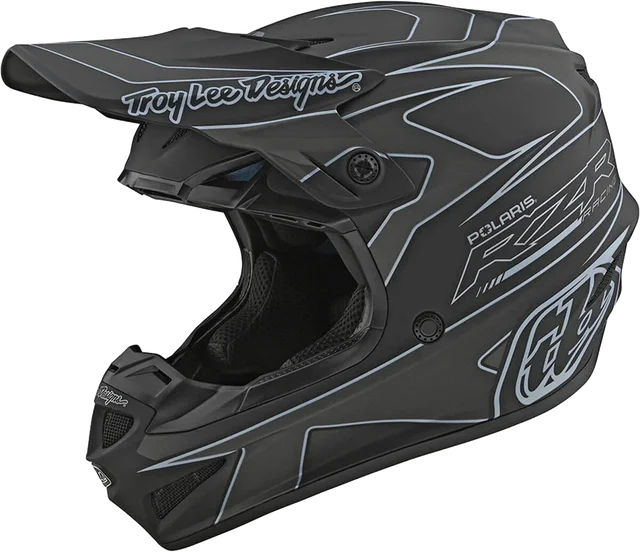 Troy Lee Designs SE4 Polyacrylite Helmet w/ MIPS - Polaris RZR *DISPLAY*, polaris rzr black white