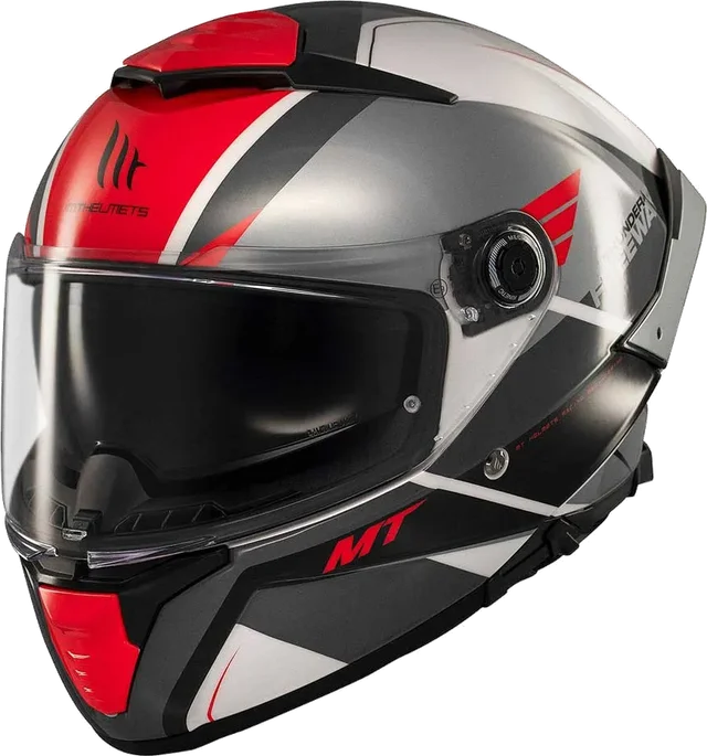 MT Helmets Thunder 4 SV Freeway Full Face Helmet, Grey / Black / Red