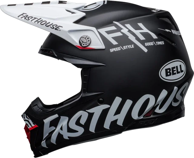 Bell Helmets Bell Moto-9S Flex Fasthouse Flex Crew Helmet CLOSEOUT, black white