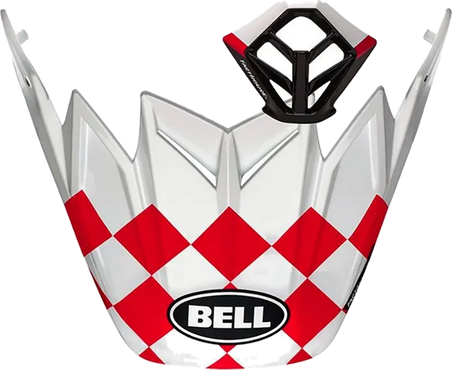 Bell Moto-9 Fasthouse Checkers Visor/Mouthpiece Kit Helmet Accessories, matte white red