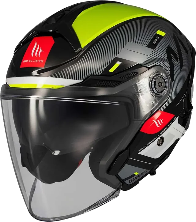 MT Helmets Cosmo SV Silence B2 Gloss Black, Yellow Fluor Bright / Grey
