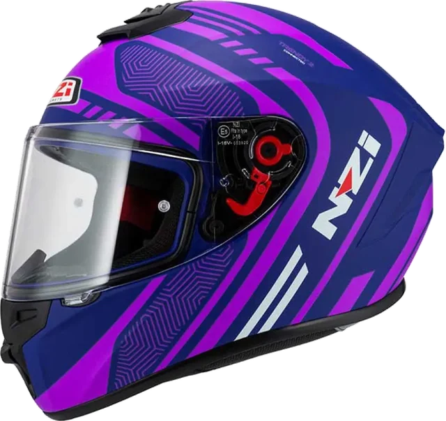 Nzi Trendy 2 Connected Full Face Helmet, Blue / Matt Pink