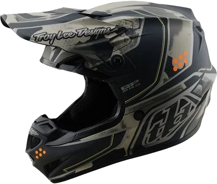 Troy Lee Designs 2025 GP Pro Helmet With MIPS - Trooper, Black/Caper