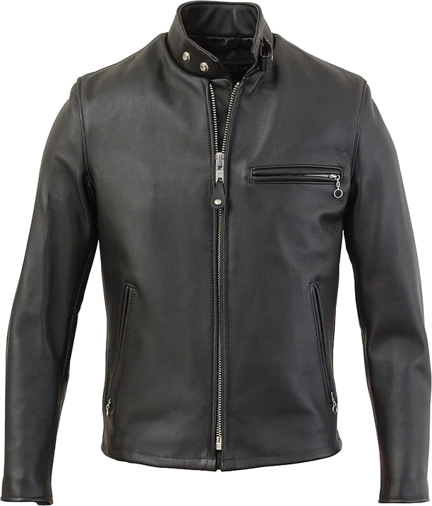 Racer Schott 641 Cafe Racer Jacket, Black