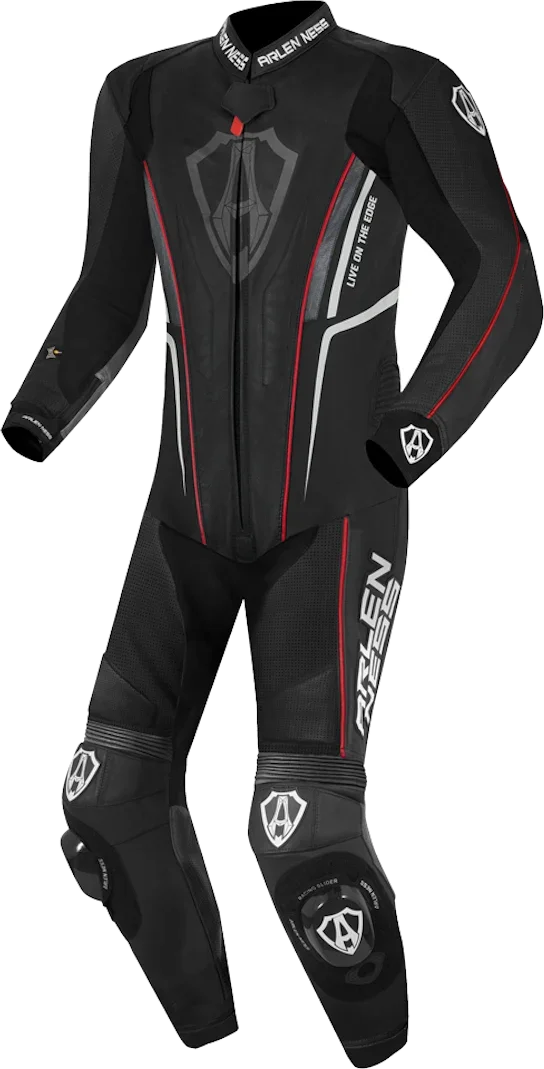 Arlen Ness Losail One Piece Leather Suit, black/red/white