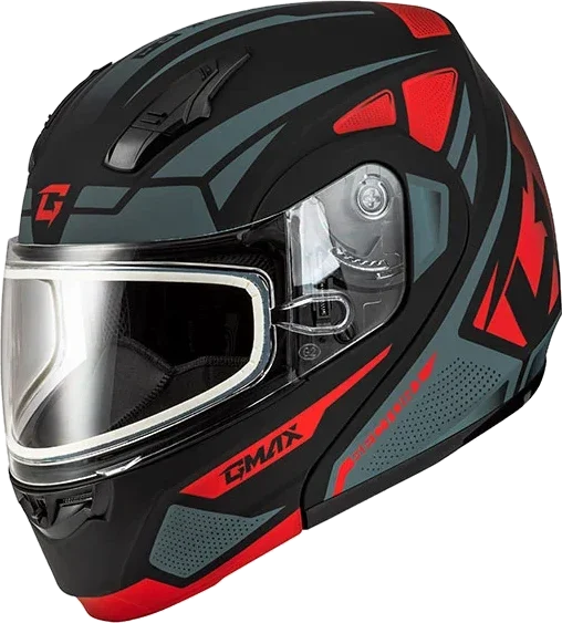 GMAX MD04 Sector Modular Helmet with Dual Lens Face Shield, red