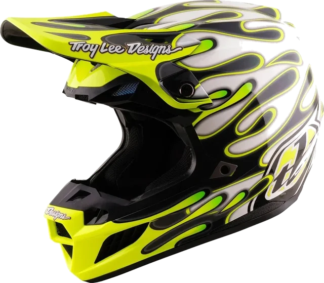 Troy Lee Designs SE5 Composite Overspray Helmet Charcoal Fluo Yellow, Charcoal Fluo Yellow