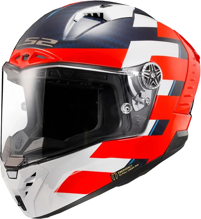 LS2 Helmets LS2 Thunder C Alliance Helmet CLOSEOUT, white blue