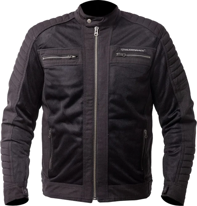 MUGENRACE Canvas Black Textile Jacket, black