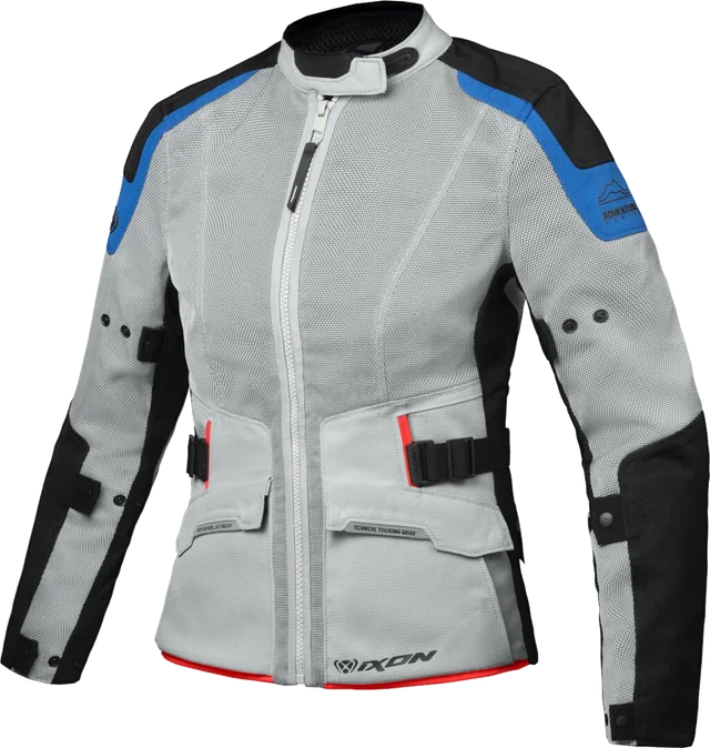 IXON M-Njord Lady Light Grey / Blue / Red, grey/blue