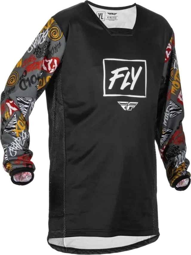 Fly Racing Fly Kinetic Rebel Youth Jersey Black Grey, Black/Grey
