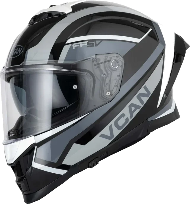 Vcan H162 Z-Force Helmet Black Grey White, Black Grey White