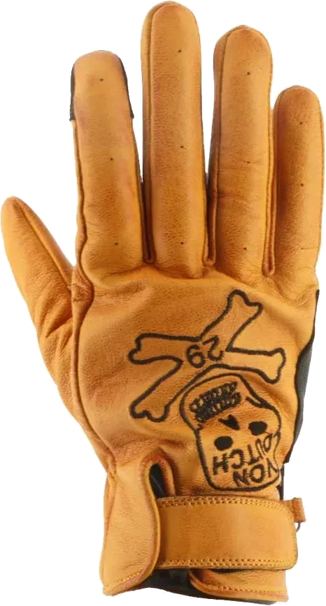 Helstons Bones Perforated Leather Gloves, Black