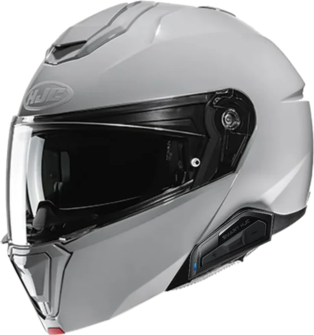 HJC i91 Modular Bluetooth Helmet Nardo Grey 21b installed