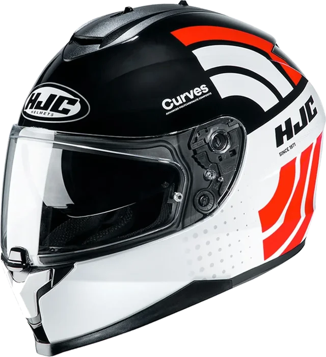 HJC C70 Helmet Curve MC1 Black/White/Red Gloss