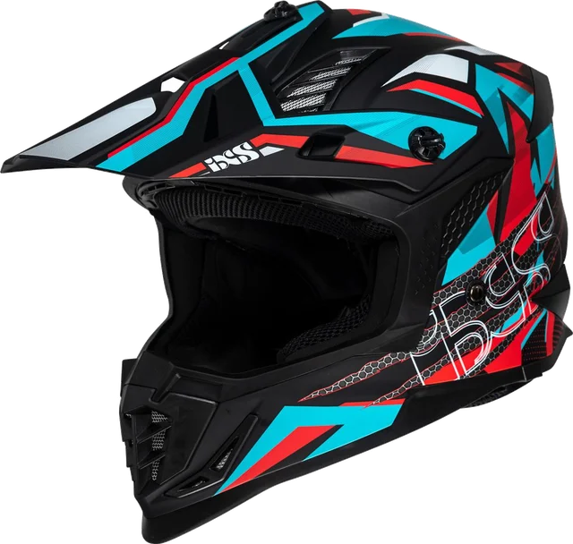 IXS iXS363 2.0 Black Turquoise Motocross Helmet, Black Turquoise