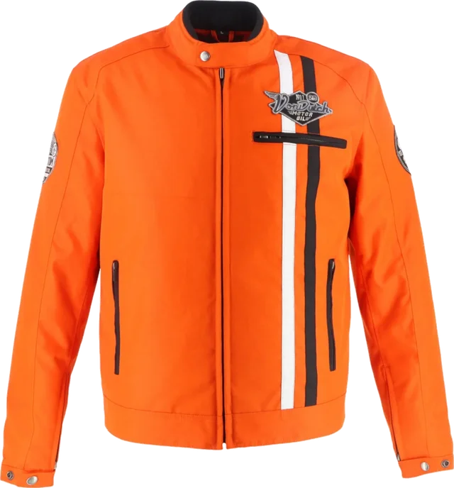 Helstons Von Dutch X Helstons Speed Racer Motorcycle Textile Jacket, black/white/yellow