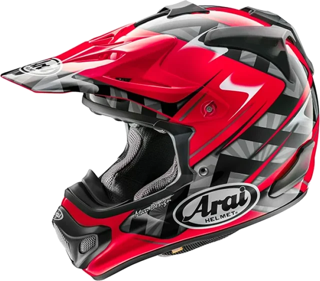 Arai MX-V Helmet Scoop Red Gloss