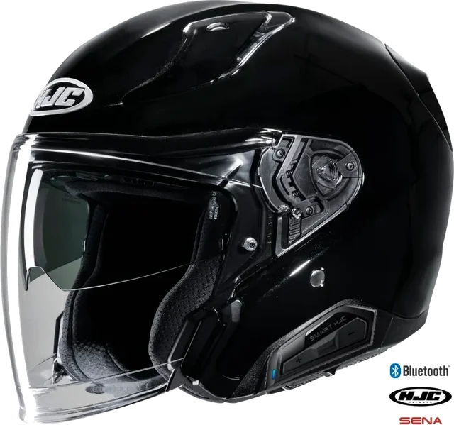HJC RPHA 31 Open Face Bluetooth Helmet Gloss Black 11b inststalled