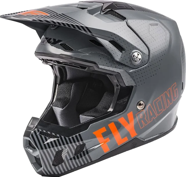 Fly Racing Fly Formula CC Primary Helmet Matte Grey Orange, Grey / Matt Black