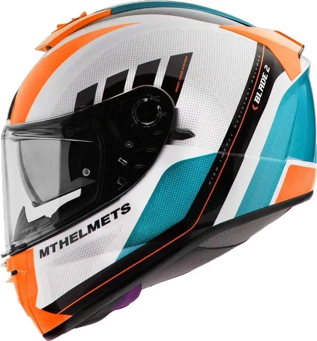 MT Helmets Blade 2 SV Plus Full Face Helmet, Fluo Yellow / Pearl White / Blue