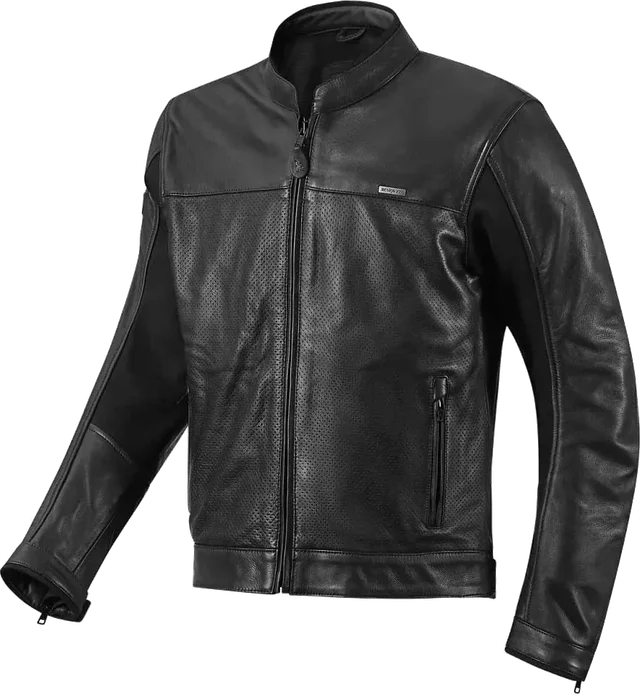 Seventy degrees Sd-jl4 Legend Classic Perforated Leather Jacket, Black