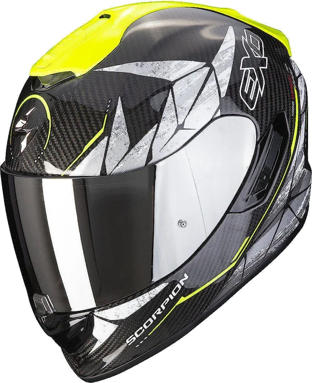 Scorpion EXO-1400 Evo Air Aranea Carbon Helmet, black/yellow