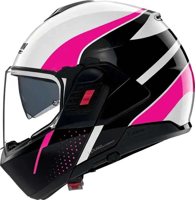 NOLAN N120-1 Fluente White / Black / Fuchsia