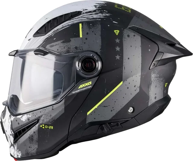 Axxis Ghostfighter SV D-29 Modular Helmet, Matt Grey / Black