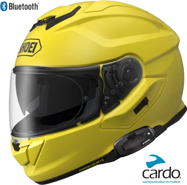Shoei GT-Air 3 Bluetooth Helmet Brilliant Yellow Cardo Palktalk S