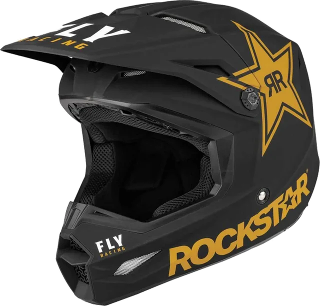 Fly racing Ece Kinetic Rockstar Off-road Helmet, Black / Gold