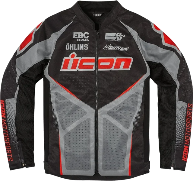 Icon Hooligan Ultrabolt Jacket, black/grey/red