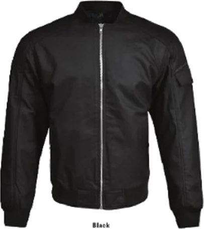 Helgrade Lancaster Waxed Canvas Flight Jacket, Black