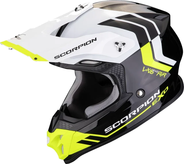 Scorpion Vx-16 Evo Air Fusion Off-road Helmet, black/white/yellow