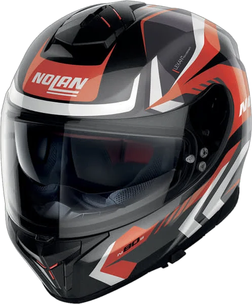 NOLAN N80-8 Rumble N-Com Metal Black / Red, Black / White / Red