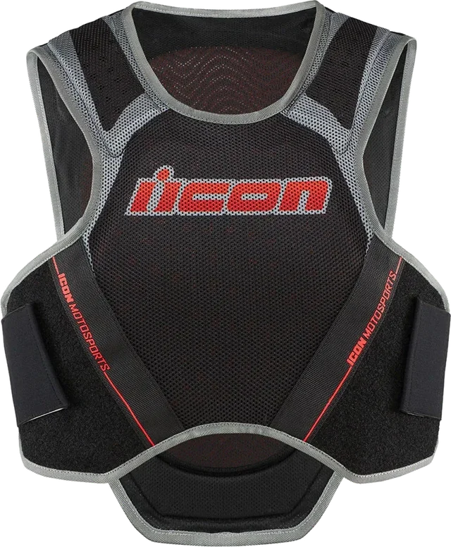 Icon Field Armor Softcore Vest Megabolt Black, Black/Grey/Red